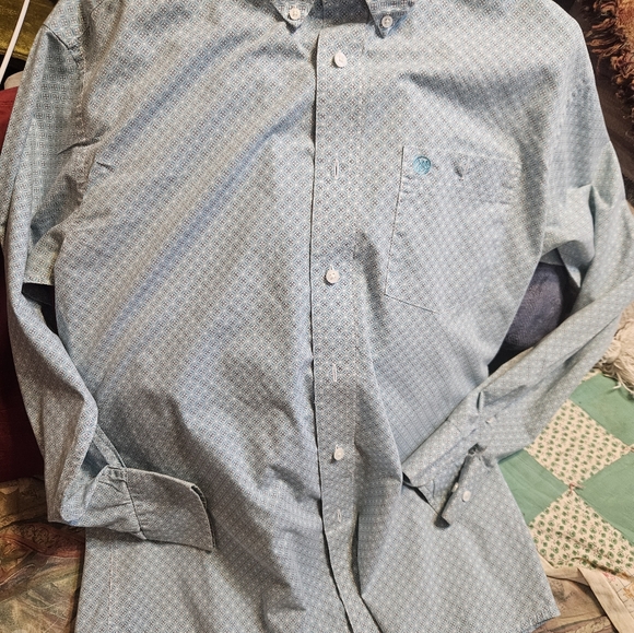 Men's Wrangler Western Button Down Long Sleeve Shirt - Picture 6 of 6